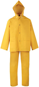 Diamondback SRS3/111-XXL Rain Suit, 2XL, 31 in Inseam, Polyester/PVC, Yellow, Comfortable Corduroy Collar